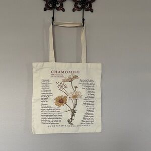 BeeGreen 100% Cotton Floral Chamomile Canvas Tote Bag Reusable